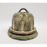 Late 19th century English majolica cheese dish and cover, circa 1880, possibly Thomas Forester, of