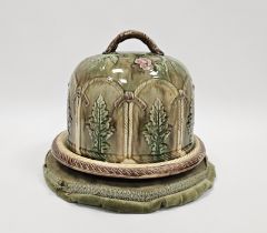 Late 19th century English majolica cheese dish and cover, circa 1880, possibly Thomas Forester, of