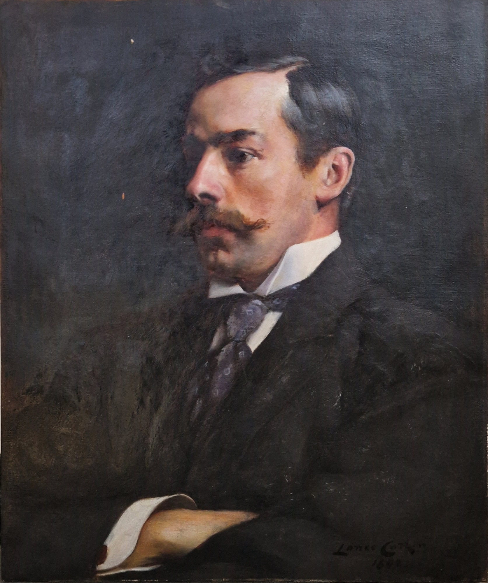 Lance Calkin (1859-1936) Oil on canvas Portrait of a gentleman, signed and dated 1892 lower right