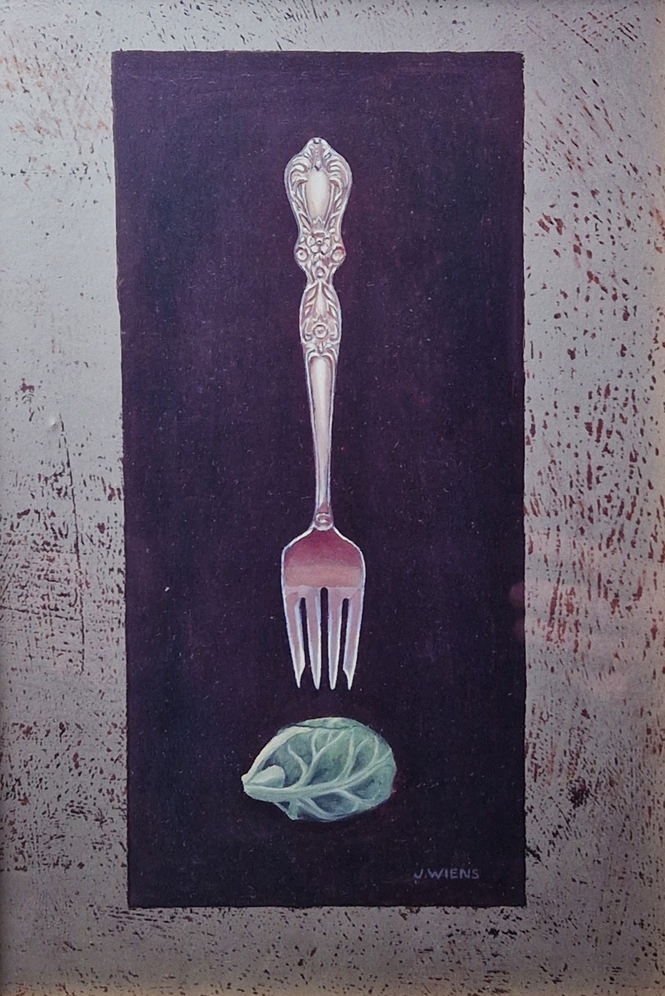 After J. Wiens (20th/21st Century) Four still life prints, each with a fork and vegetable within - Bild 4 aus 5