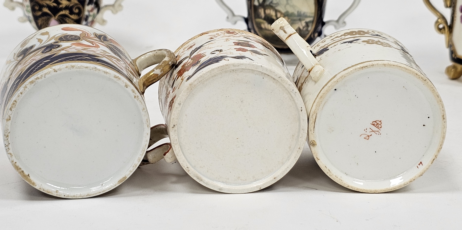 Group of Derby porcelain two-handled cups and a group of English porcelain coffee cans, circa 1820' - Image 3 of 6