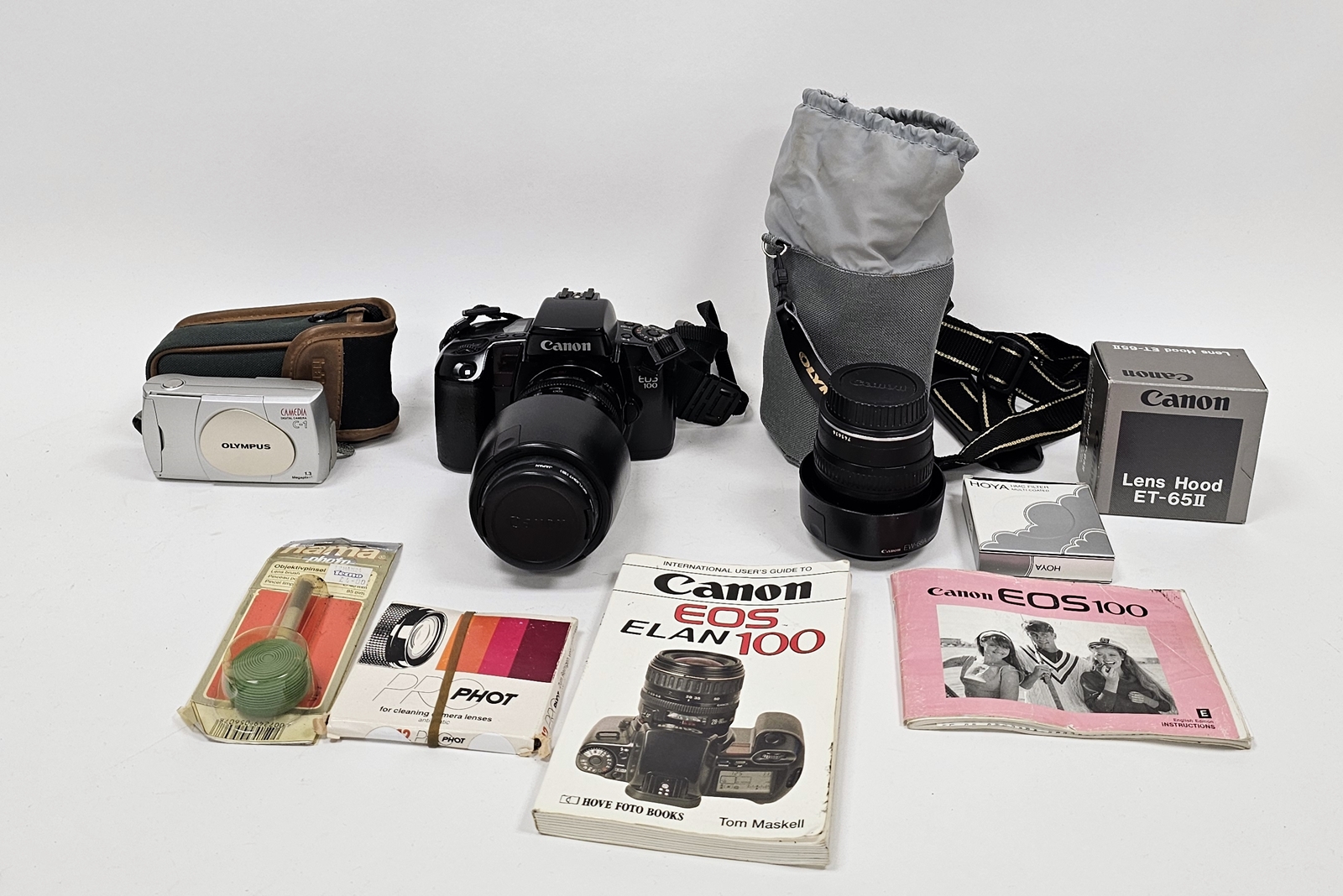 Canon EOS100 camera with Canon zoom lens and other camera equipment - Image 3 of 3