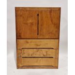 Mid century Liden-White veneered chest, the double cupboard doors revealing a single shelf above