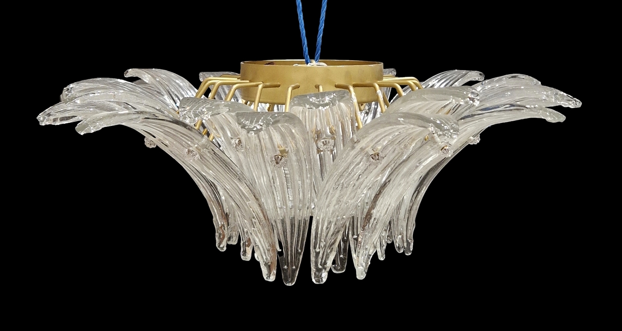 Barovier & Toso Murano glass 'Palmette' suspension lamp/electrolier, 5310 series, in the form of