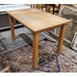 Small oak kitchen dining table, rectangular, 76cm high x 80cm wide x 119cm long