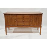 Gordon Russell of Broadway mid-century walnut sideboard, three central drawers flanked by two