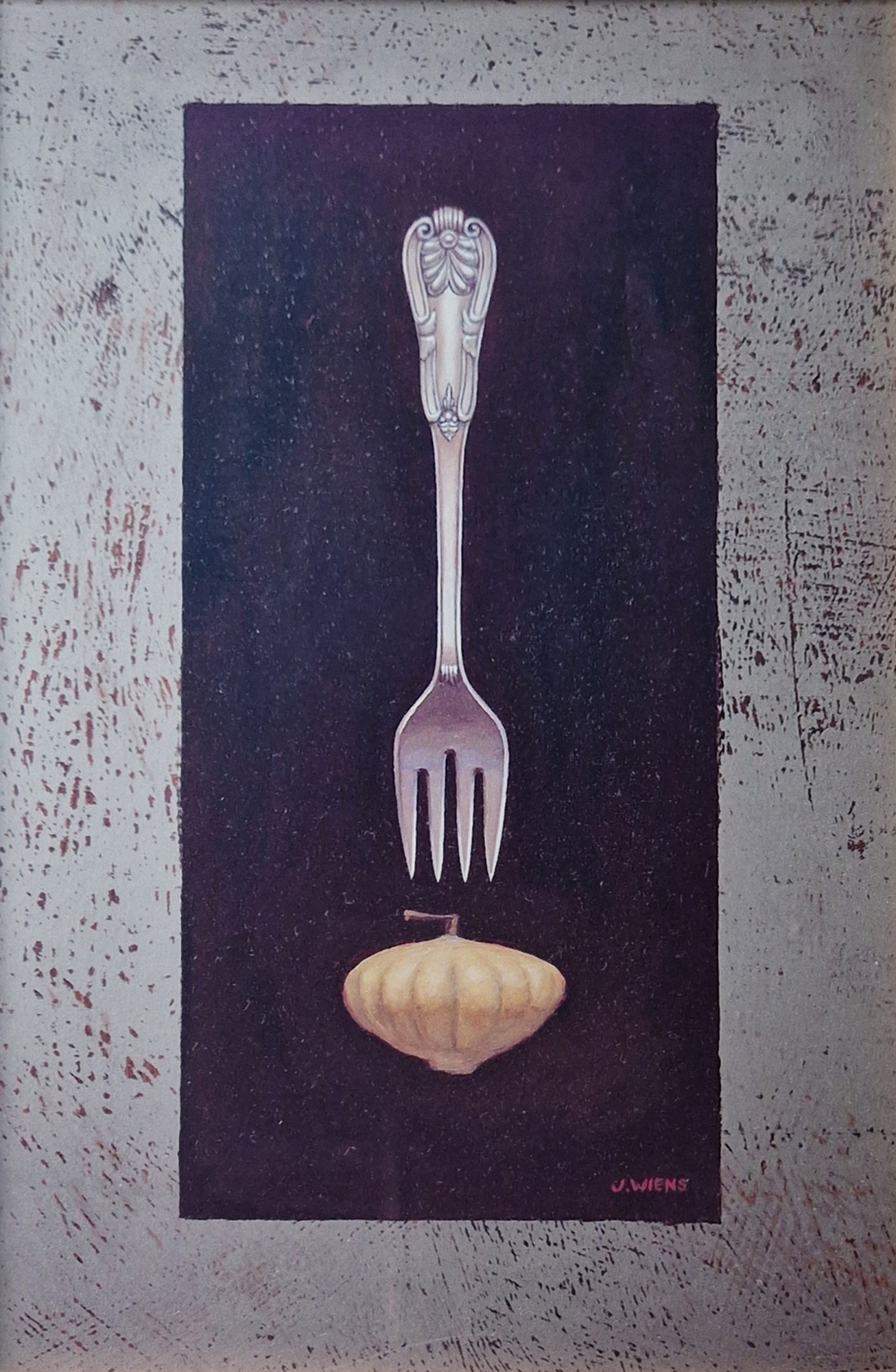 After J. Wiens (20th/21st Century) Four still life prints, each with a fork and vegetable within - Bild 2 aus 5