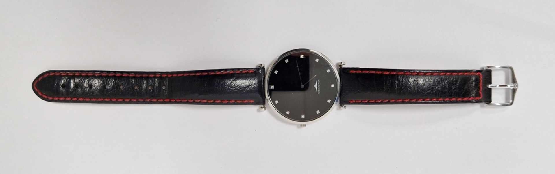 Longines Le Grande Classique gentleman's quartz wristwatch, the circular black dial having diamond - Image 2 of 2