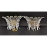 Pair Barovier & Toso Murano glass 'Palmette' wall sconces, model number 5310-1, in the form of