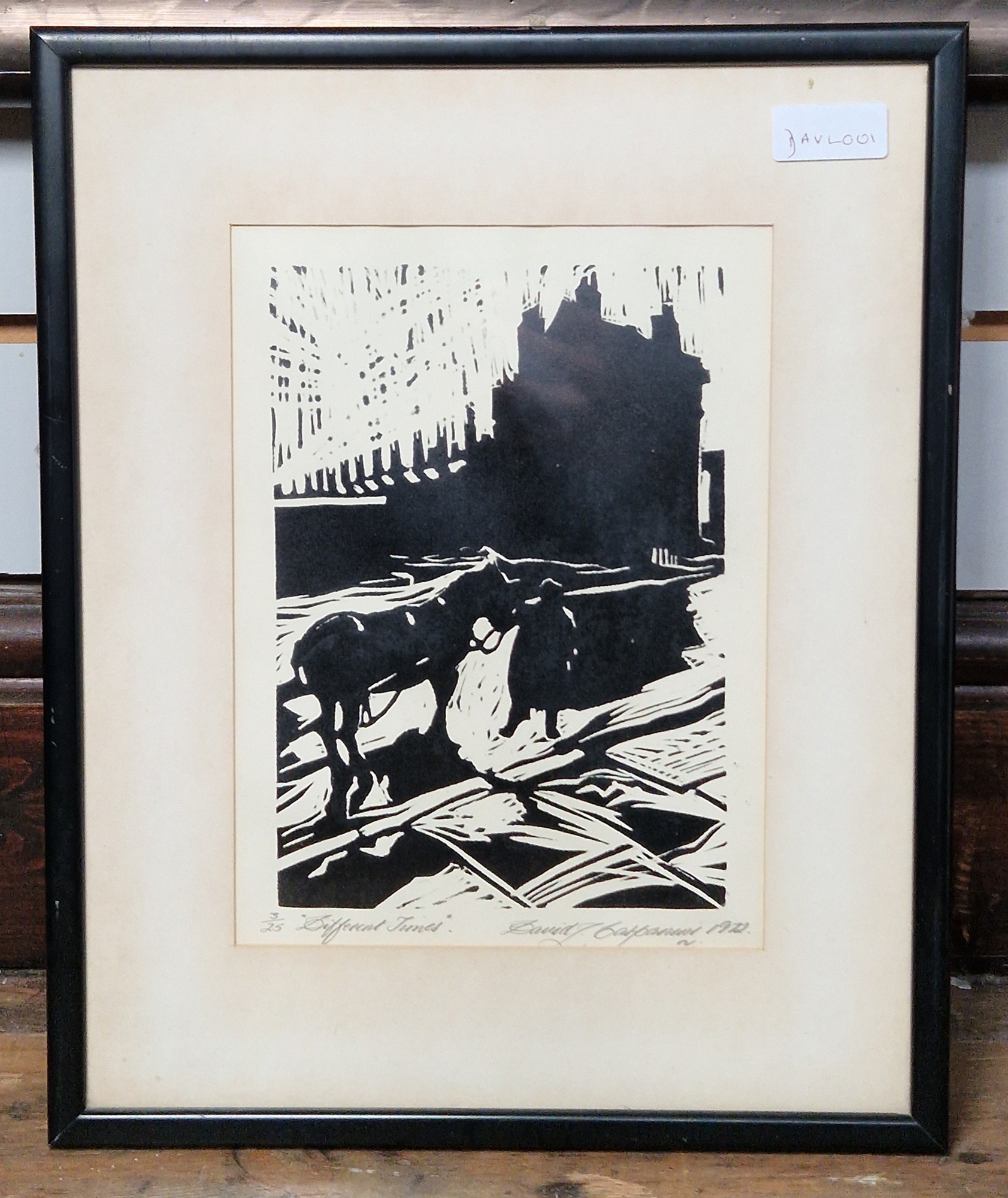 David Carpanini  Limited edition woodblock print "Different Times", figure and horse with - Image 5 of 6