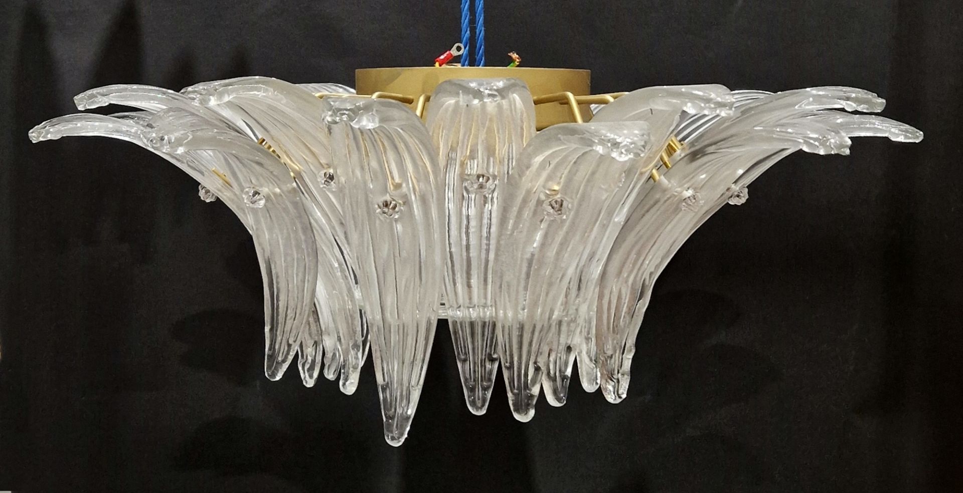 Barovier & Toso Murano glass 'Palmette' suspension lamp/electrolier, 5310 series, in the form of