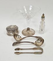 Pair of George III silver sauce ladles, London 1827 by William Bateman, a Victorian silver mounted