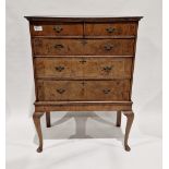 Georgian mahogany chest on stand comprising two short over three long drawers, on cabriole legs,