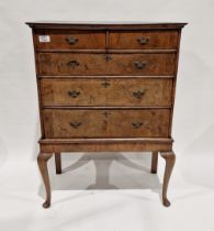 Georgian mahogany chest on stand comprising two short over three long drawers, on cabriole legs,