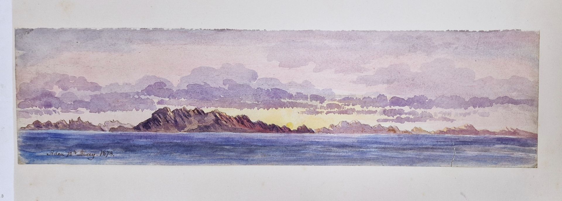 Watercolour drawings - collection Attrib. A H. Walter " A Passage from India to England 1873" - Image 8 of 13