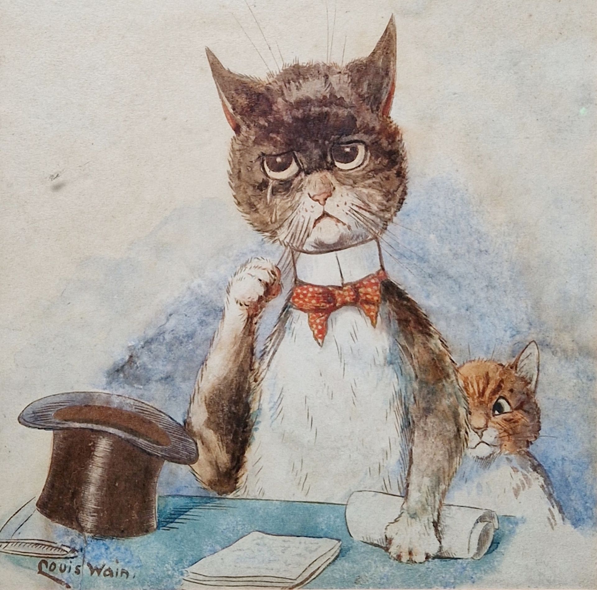 Louis Wain (1860-1939) Set of six watercolour and bodycolour drawings "Scenes from the Courts", - Image 18 of 22