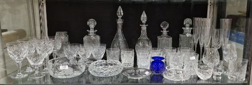 Large collection of cut glass including sets of water tumblers in sizes including Webb examples,