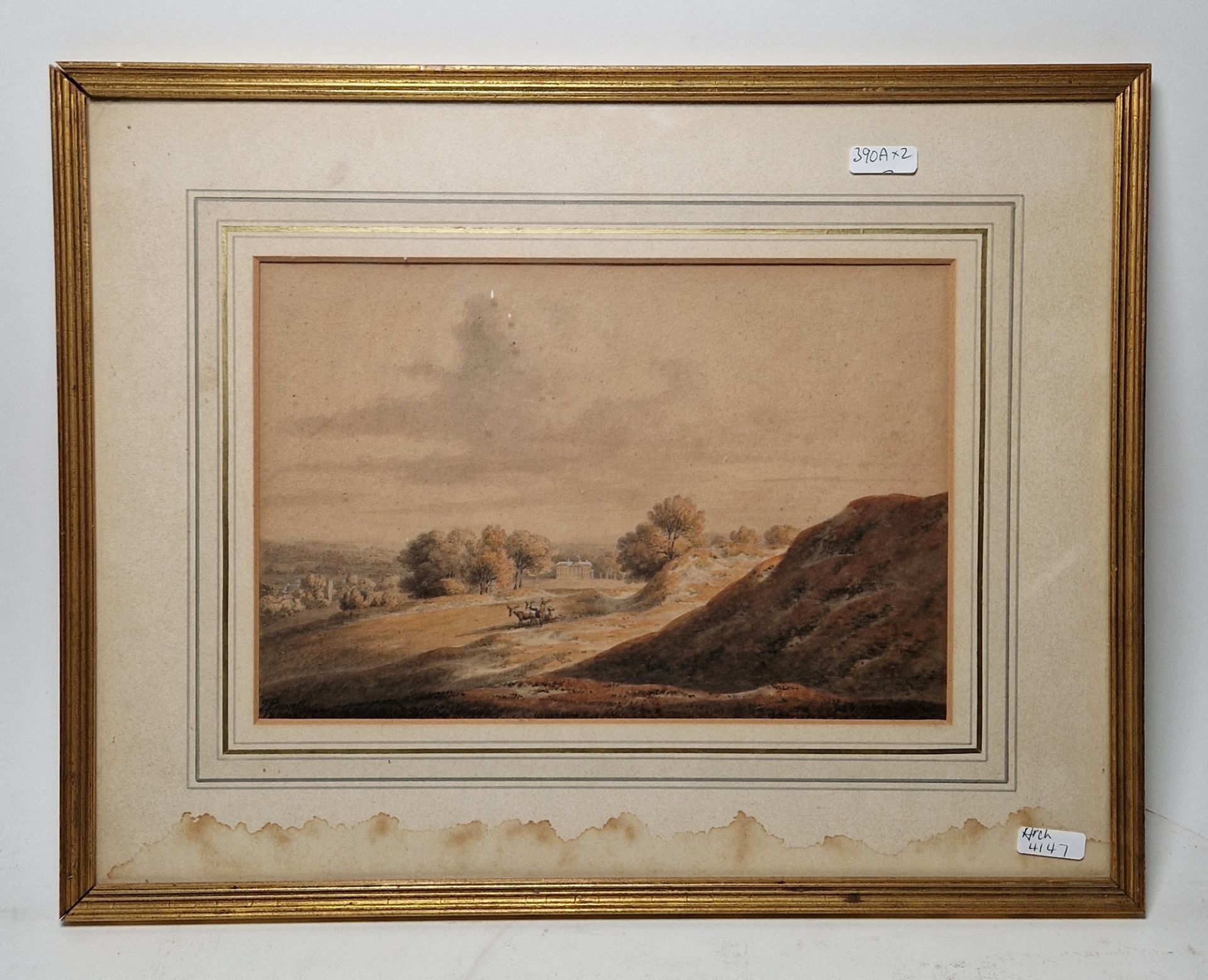 Joseph Powell (1780-1834) Watercolour "Country House with Deer", signed and dated 1800 lower left, - Image 3 of 19