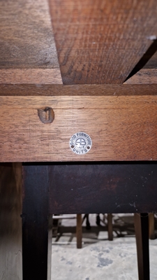 AB Good Furniture Units mid century golden oak desk, the rectangular top inset with brown leather - Image 24 of 48