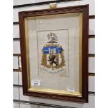 Framed armorial by George Harris of Windsor Heralds, for Theophilus Redwood Esq, in gouache and