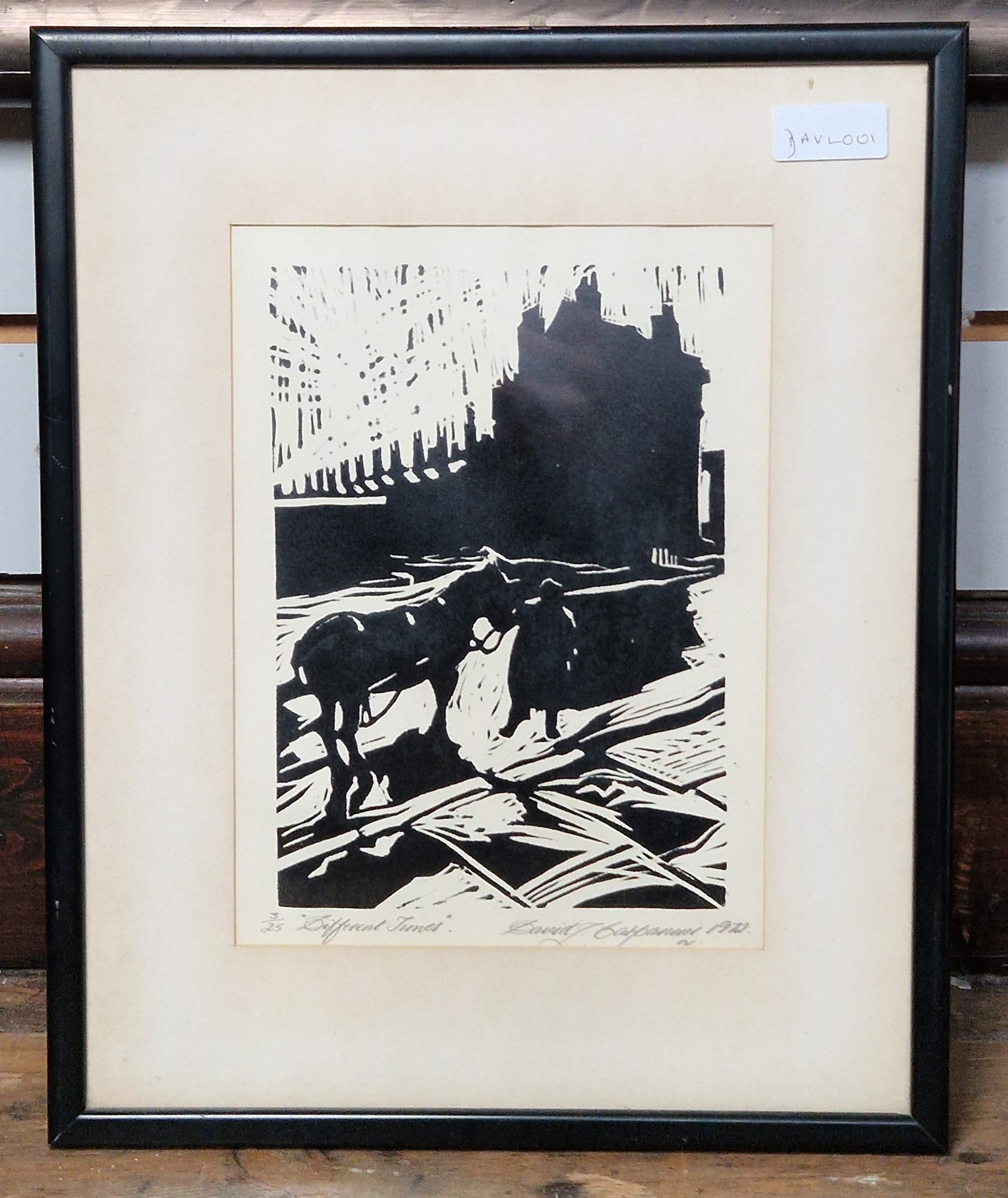 David Carpanini  Limited edition woodblock print "Different Times", figure and horse with - Image 2 of 6