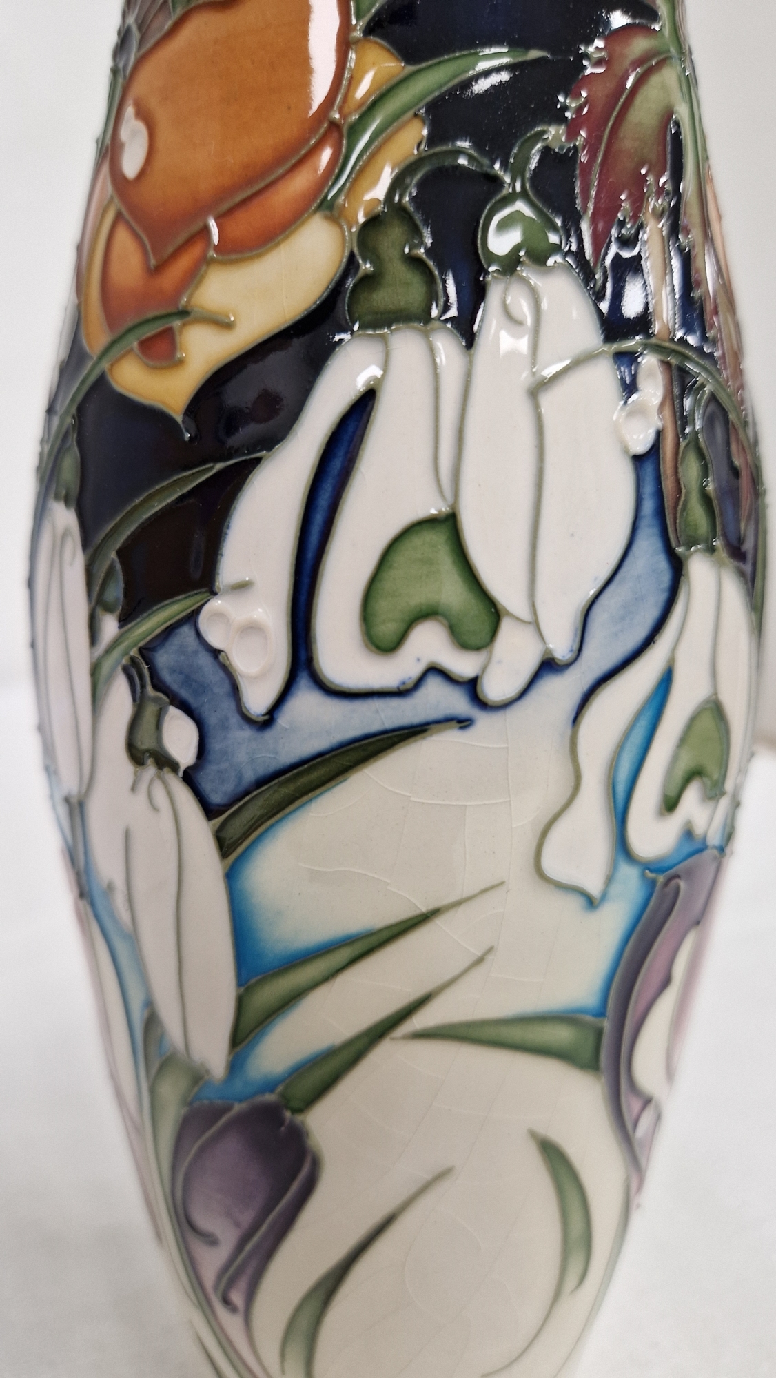 Moorcroft Snow Time pattern tapered baluster vase by Emma Bossons, printed and impressed marks, - Image 5 of 22