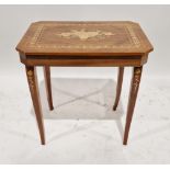 20th century inlaid Sorrento ware musical occasional table of octagonal form, 51cm high x 50cm