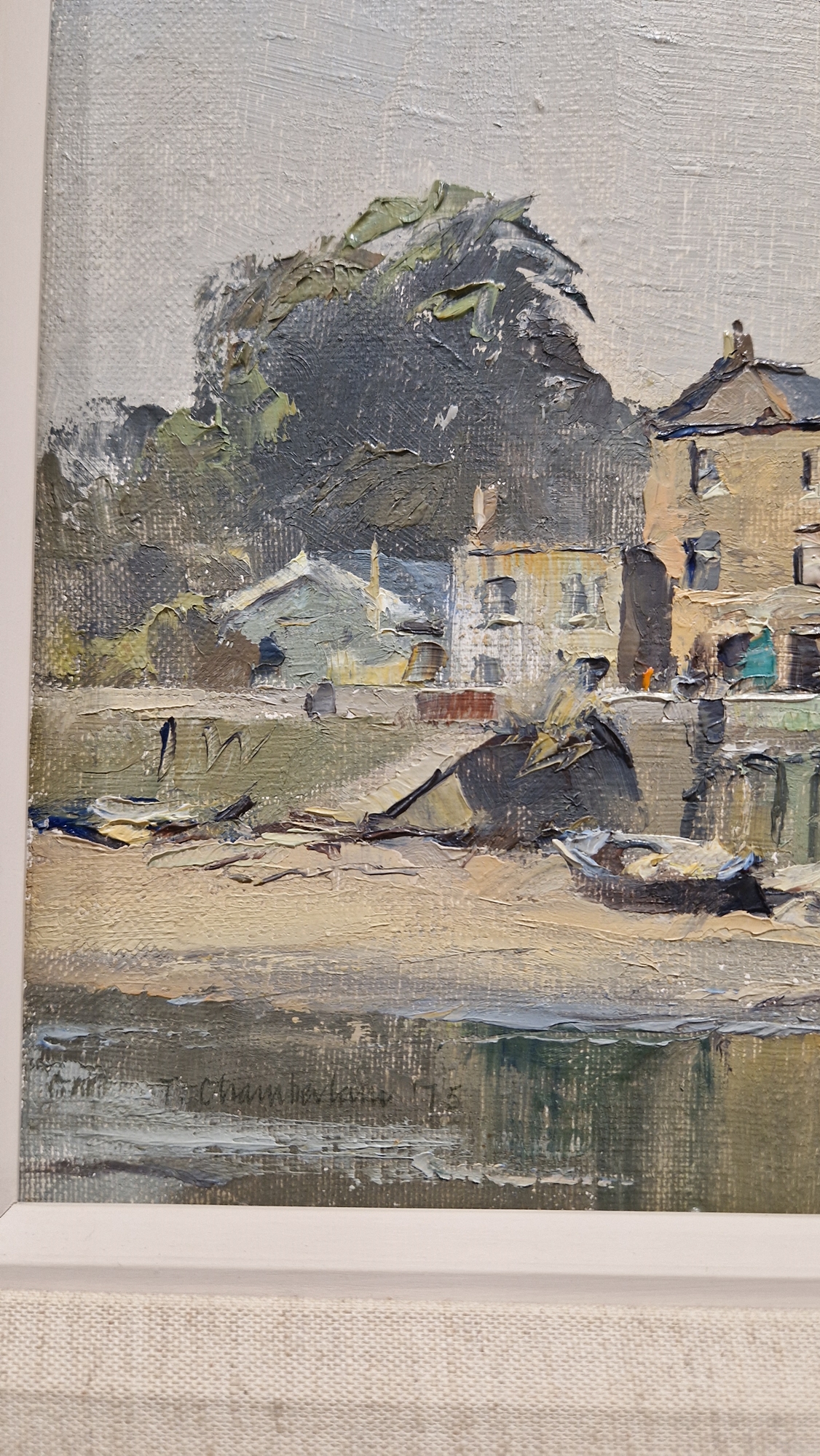 Trevor Chamberlain ROI RSMA (b.1933) Oil on canvas "The Waterfront at Hammersmith", signed and dated - Image 17 of 20