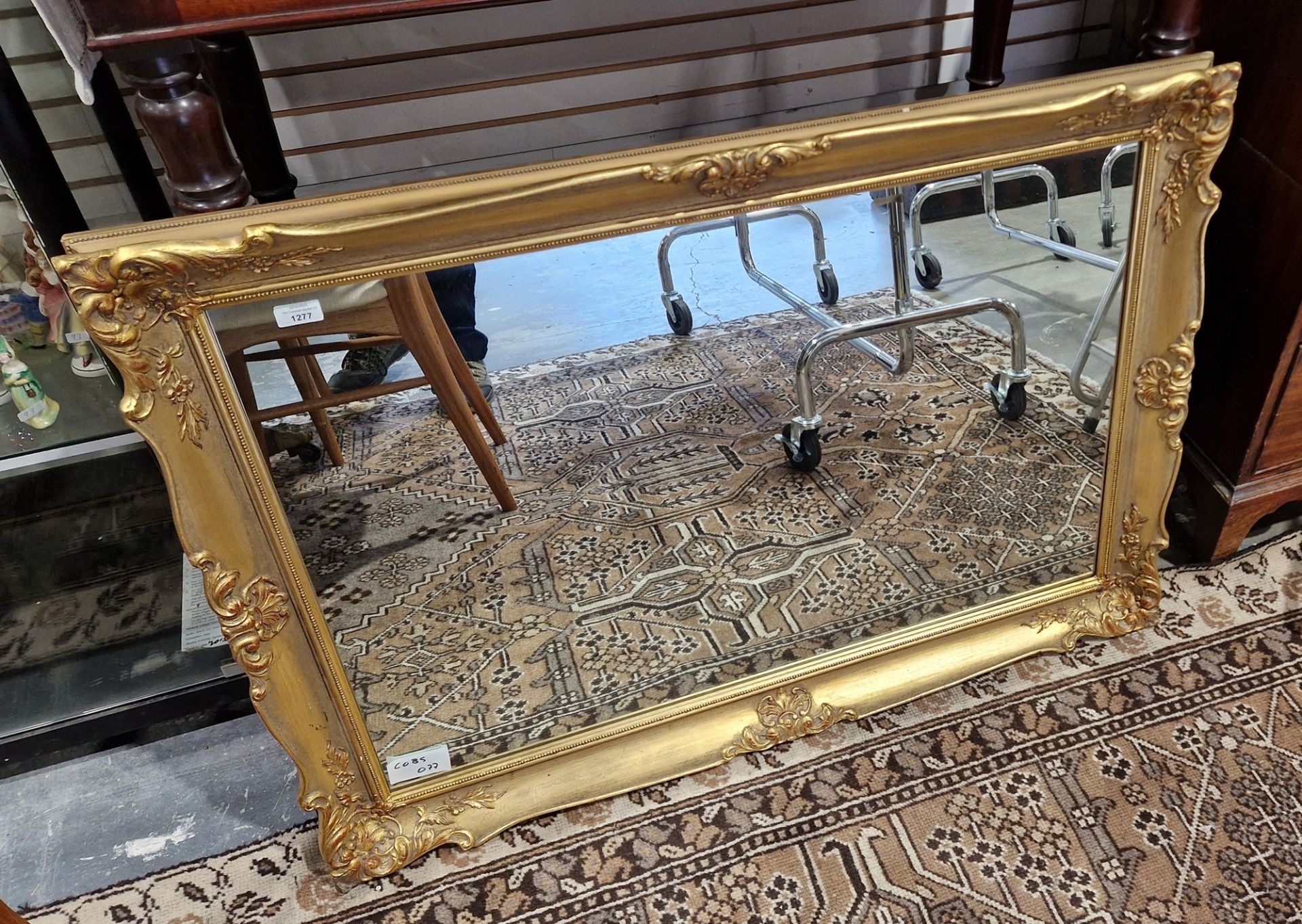 20th century gilt-framed wall mirror of rectangular form, 106cm wide x 75cm high - Image 2 of 2