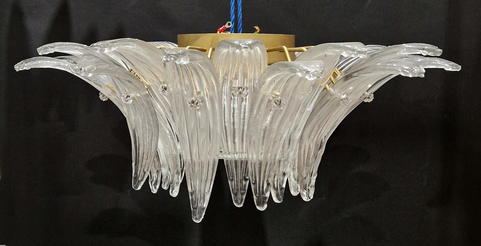 Barovier & Toso Murano glass 'Palmette' suspension lamp/electrolier, 5310 series, in the form of - Bild 2 aus 2