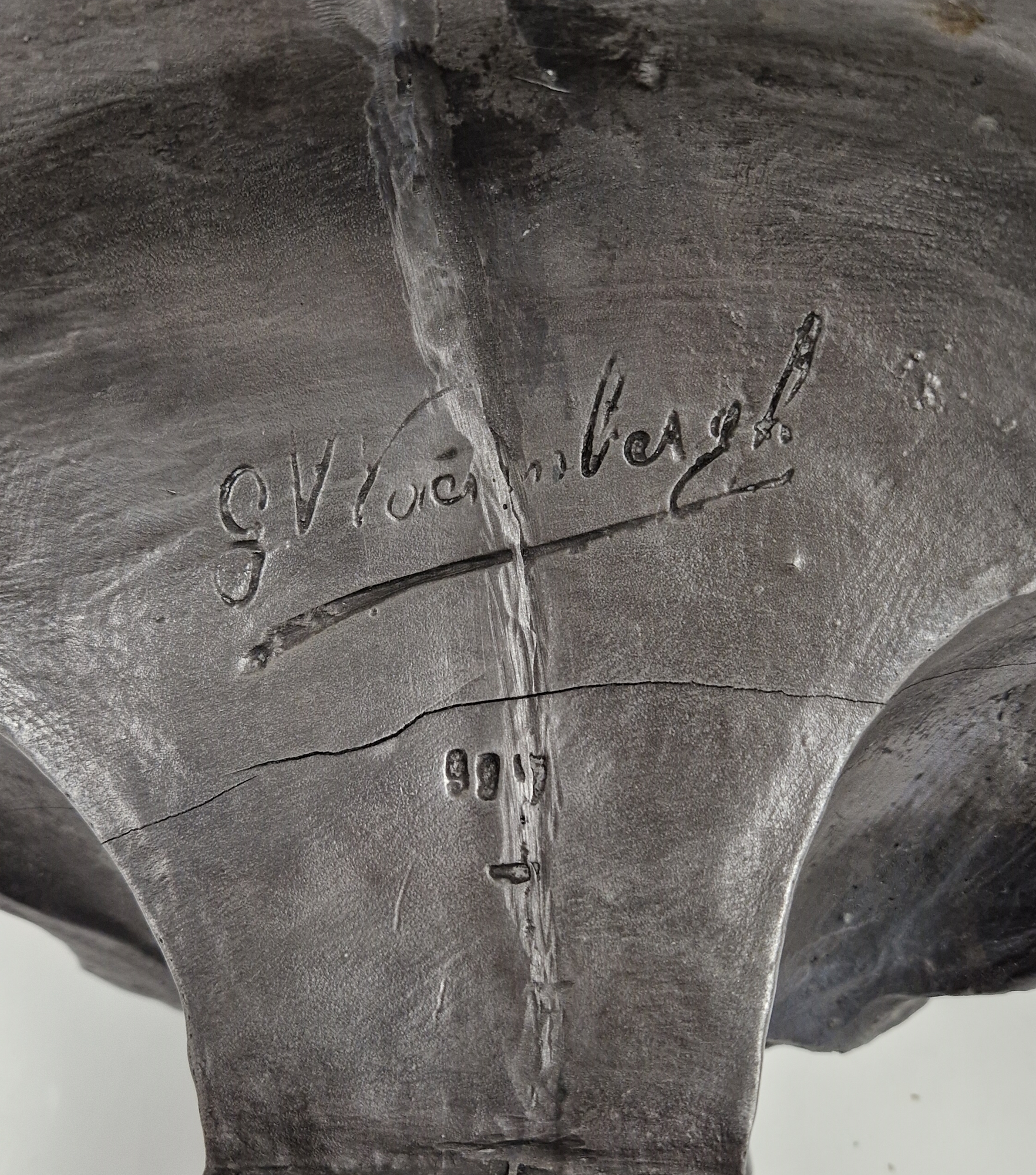 French-style silvered composition bust of girl with flowers in her hair, on waisted square base, - Image 2 of 2