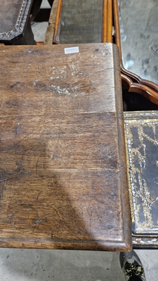 18th century oak dole cupboard, the two cupboard doors with turned spindle sections, carved and - Image 3 of 25