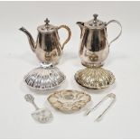 Small silver pin dish, Sheffield 1905 by James Dixon & Sons and a Norwegian silver serving slice,