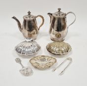 Small silver pin dish, Sheffield 1905 by James Dixon & Sons and a Norwegian silver serving slice,