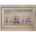 Late 19th century French School Pair of watercolours on paper Each maritime scene depicting boats in