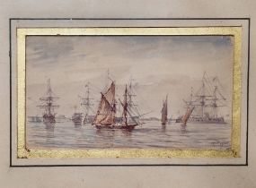 Late 19th century French School Pair of watercolours on paper Each maritime scene depicting boats in