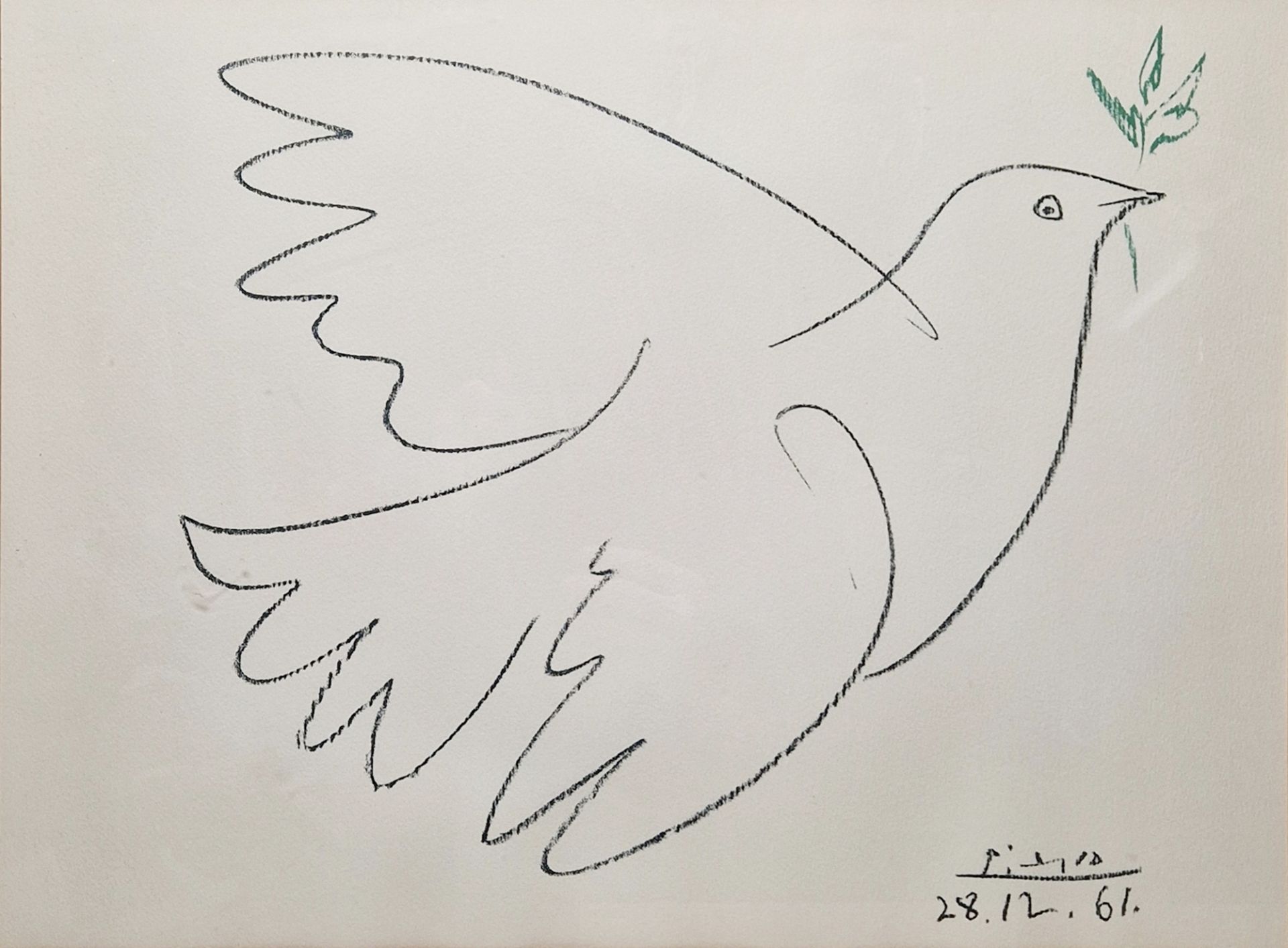 After Pablo Picasso (1881-1973) Offset lithograph "Dove of Peace", open edition, signed and dated - Image 3 of 4
