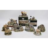 Collection of Lilliput Lane models of houses, castles and villages, including Britain's Heritage,