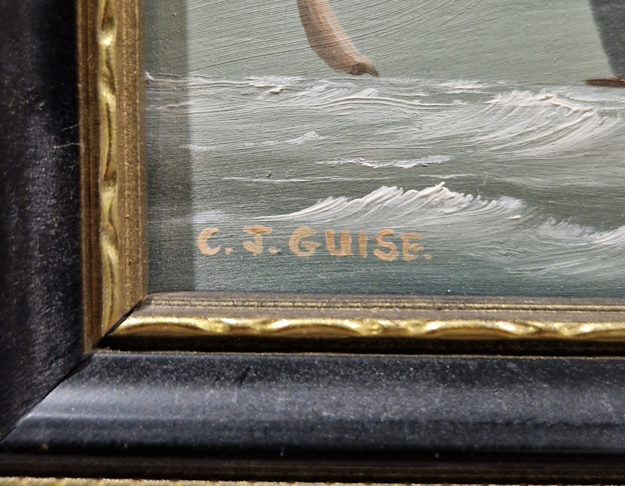 Christopher Guise (20th century) Pair of miniature maritime oil on boards Comprising: The Topsail - Bild 5 aus 6