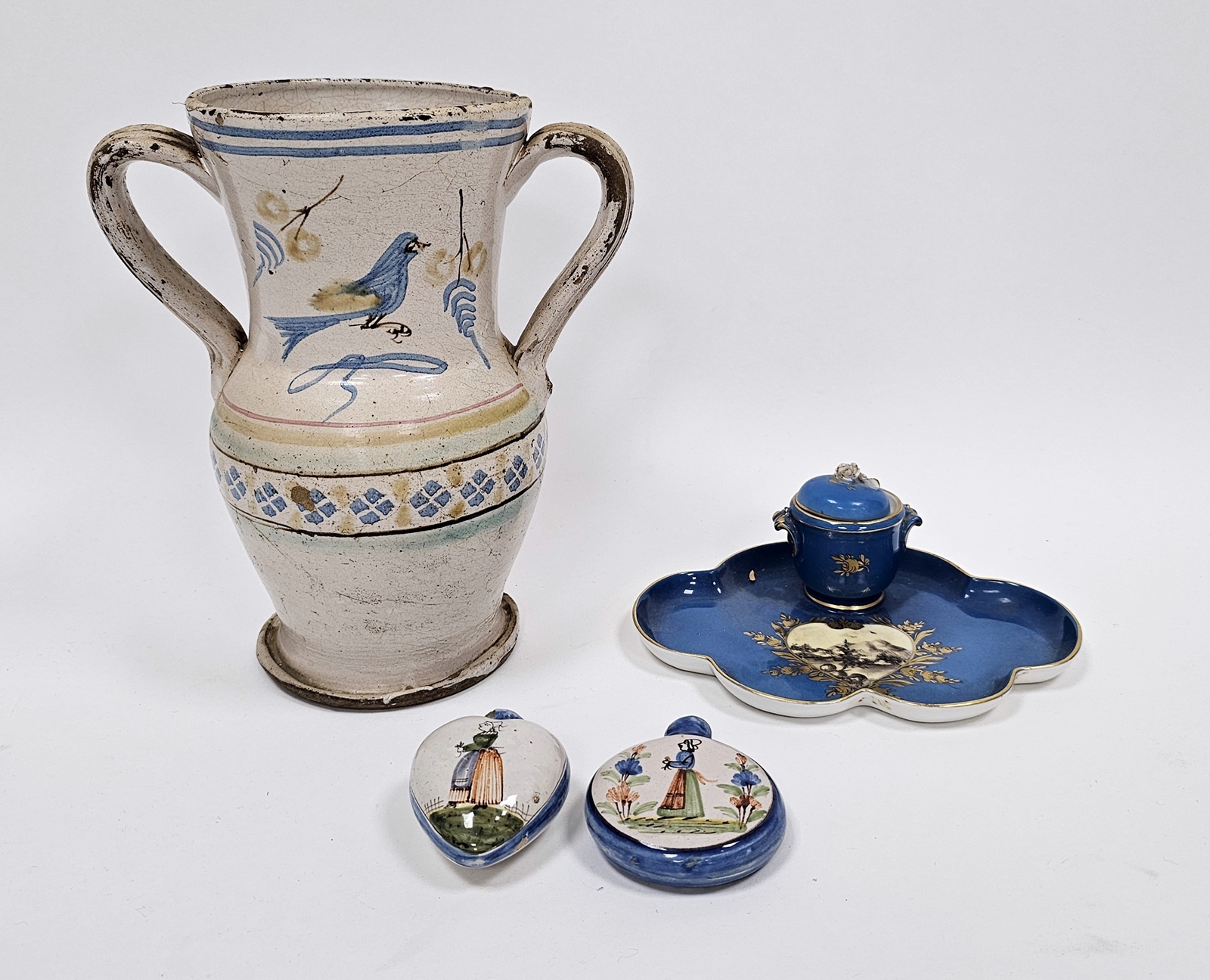 Collection of Continental pottery and porcelain, 19th century and later, including a Sevres-style