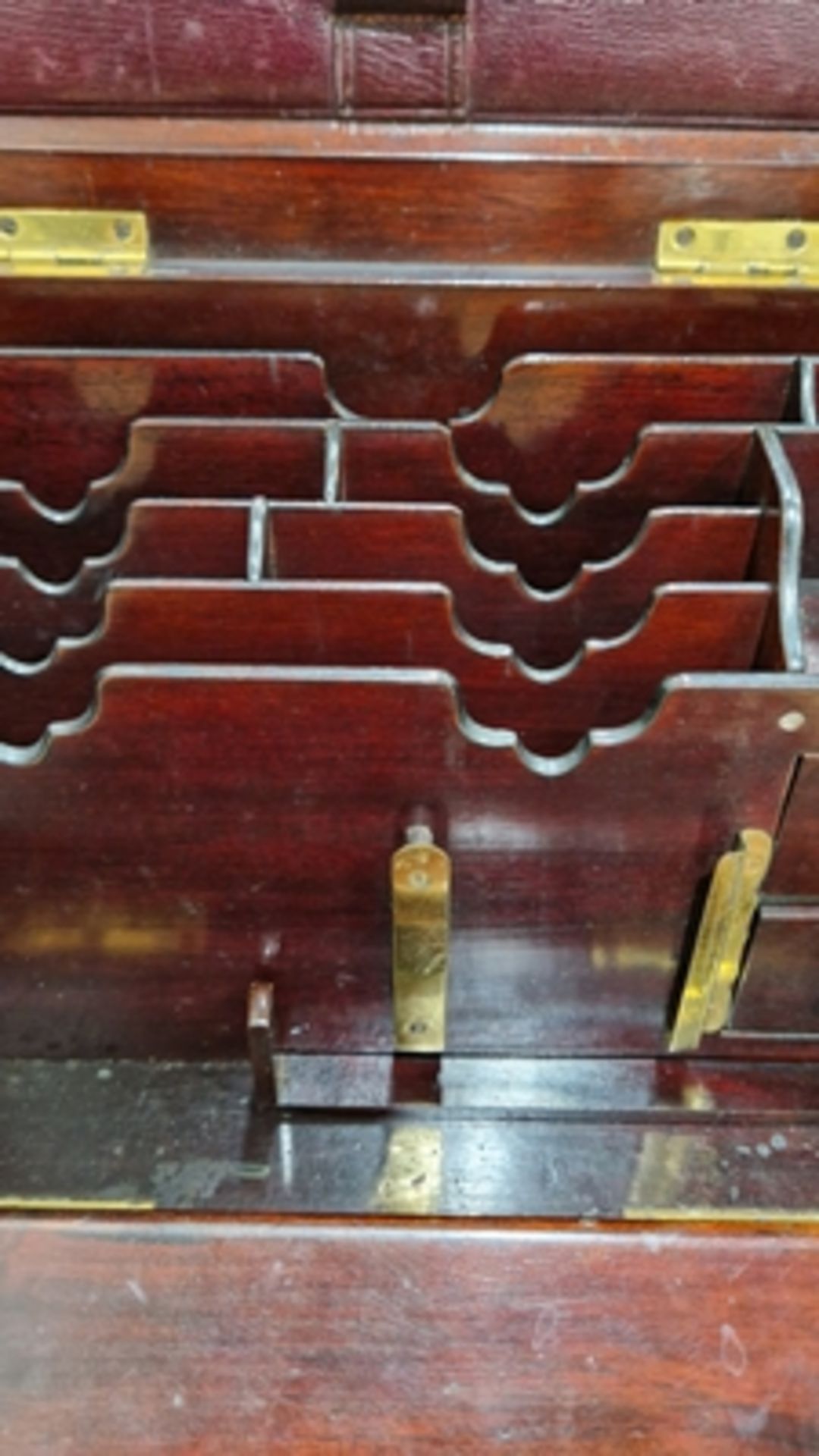 Edwardian marquetry inlaid fall-front stationery casket, the front with leather lined fold-out - Image 13 of 54