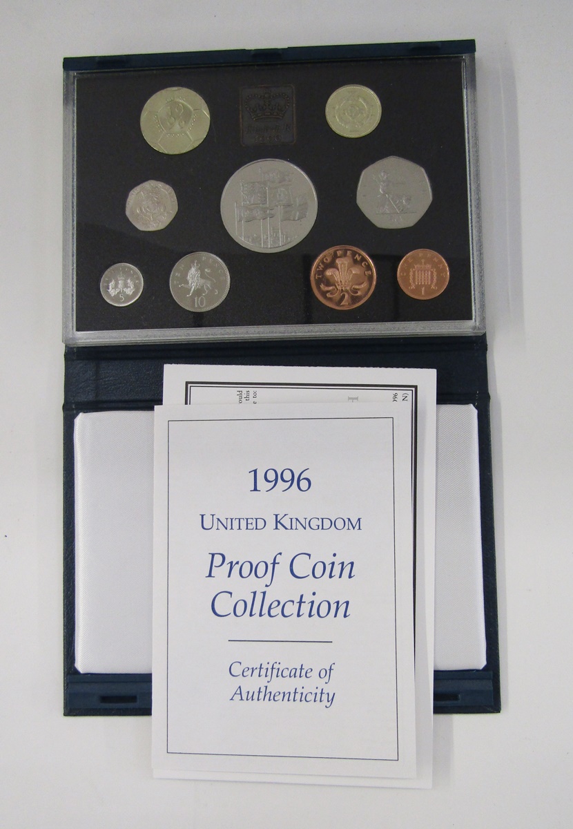 United Kingdom proof sets (5), 1996, 1997, 1998, 1999 and 2000.