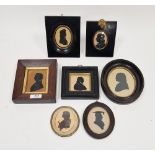 Seven 19th century silhouette busts, five of gentlemen, two of ladies, all framed and glazed,