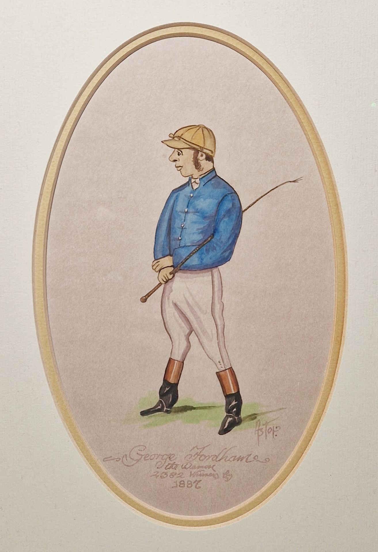 Astor (XIX/XX century)  Set of three watercolour drawings  Portraits of jockeys viz:- Fred Archer, - Image 6 of 10