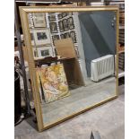 Large contemporary gilt-framed bevel edged wall mirror, 146cm x 150cm