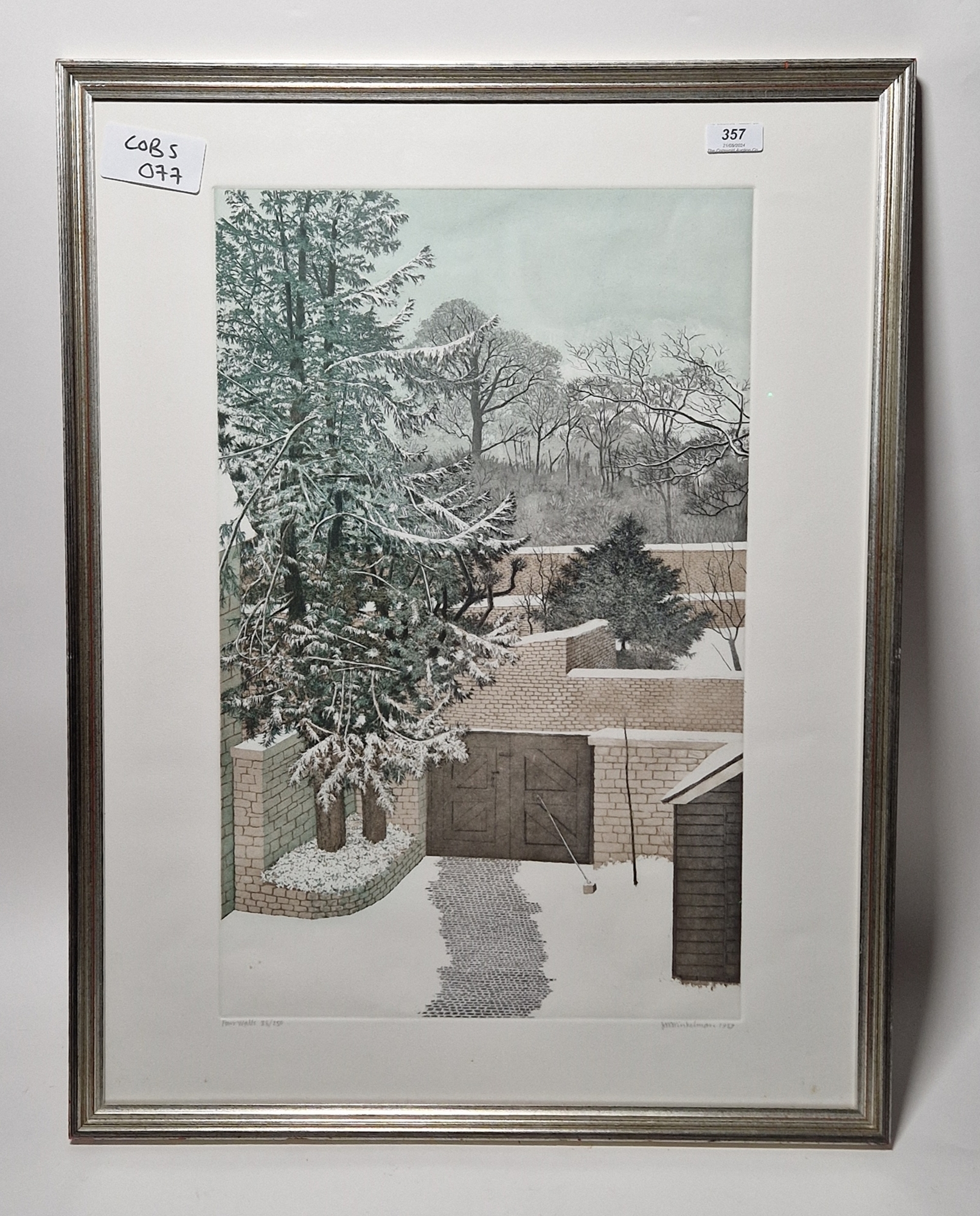 Joseph Winkleman (b.1941) Etching and aquatint on paper "Four Walls", limited edition print, signed, - Image 4 of 6