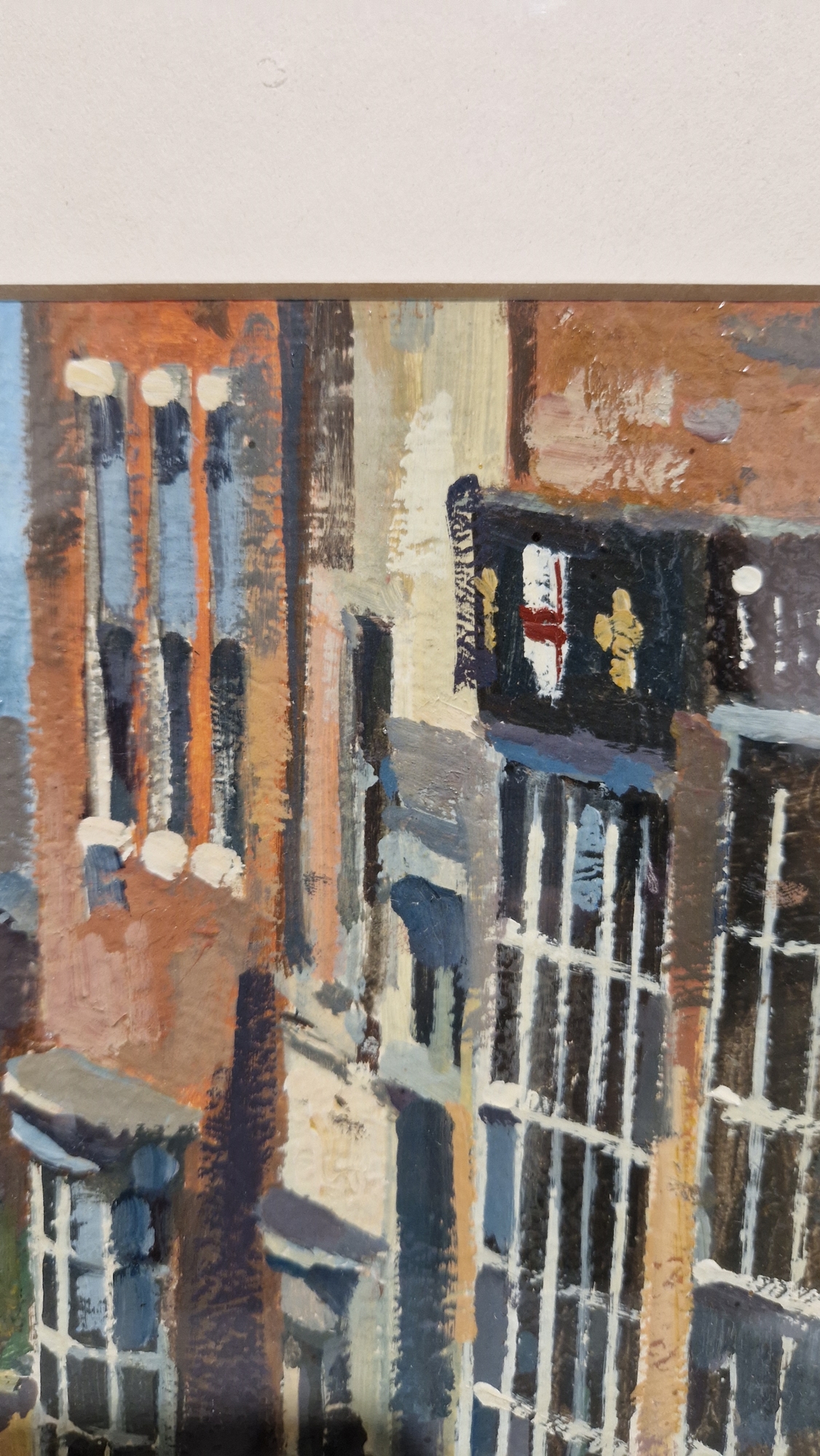 Stanley Orchart (1920-2005) Oil on board "Street in Lincoln", street view with figures, signed lower - Image 9 of 17