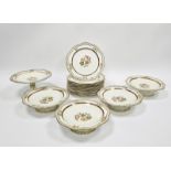 Wedgwood bone china part dessert service, late 19th century, printed black and impressed marks,