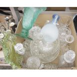 Collection of glassware, predominantly cut glass to include a Cristal d'Arques cut glass flower