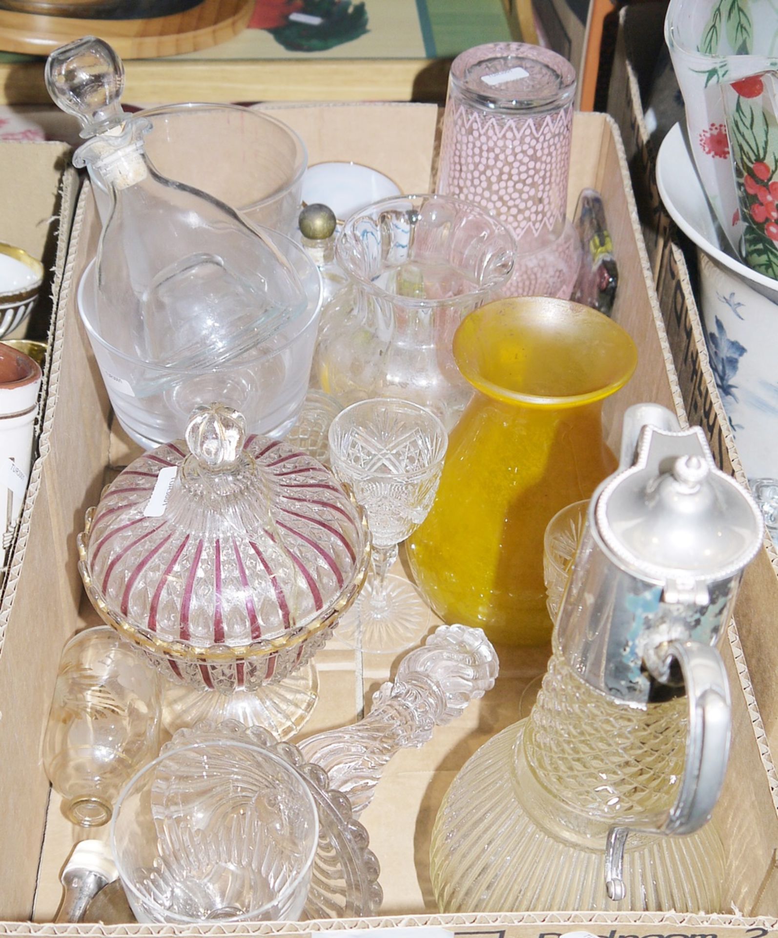Quantity of assorted ceramics and glassware to include assorted flower planters,. a moulded glass - Image 2 of 3